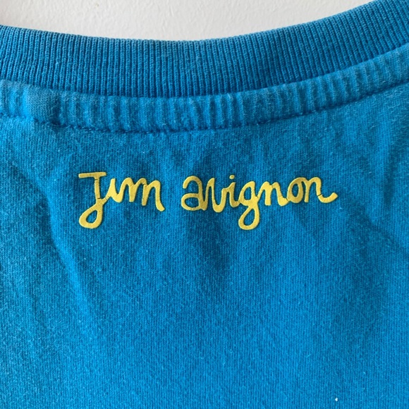 Bright Blue Vintage Jim Avignon Tiki Guy T-shirt - Picture 4 of 8